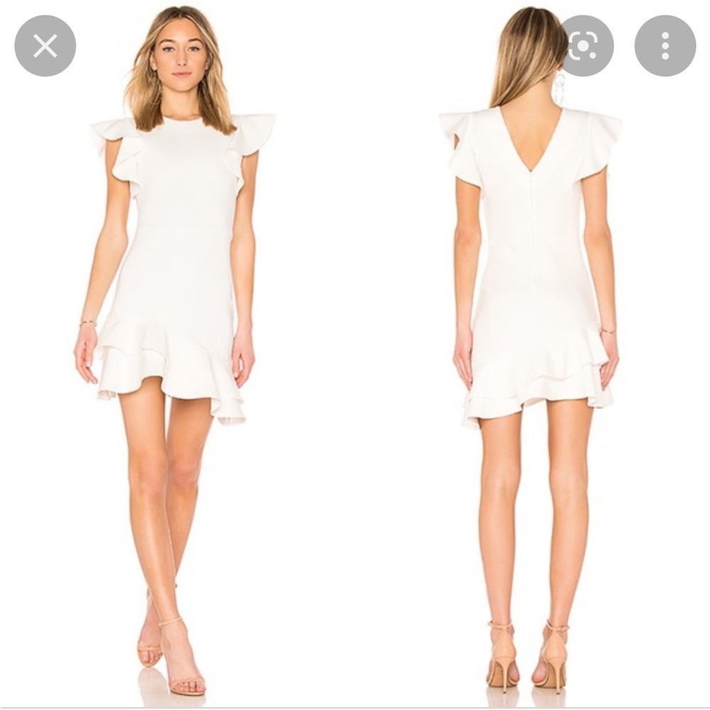 AMANDA UPRICHARD Eclipse Ivory Ruffle Dress M